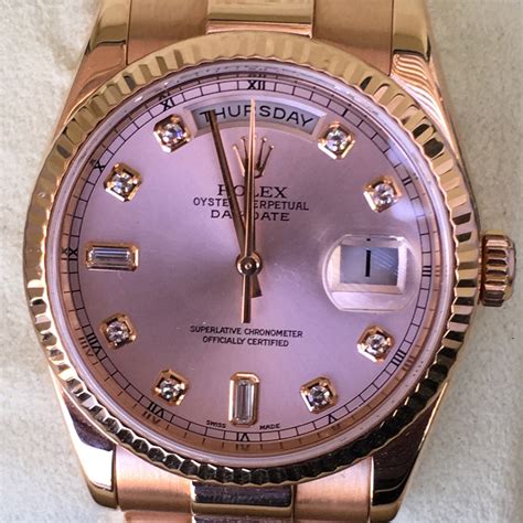 rose gold pink face rolex|rose gold Rolex used.